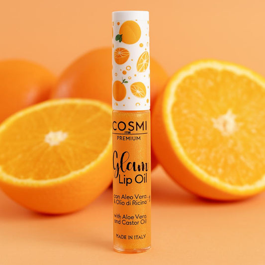 COSMI GLAM LIP OIL - Olio Labbra Fruttato con Aloe Vera e Olio di Ricino | 6 Gusti dal Finish Brillante