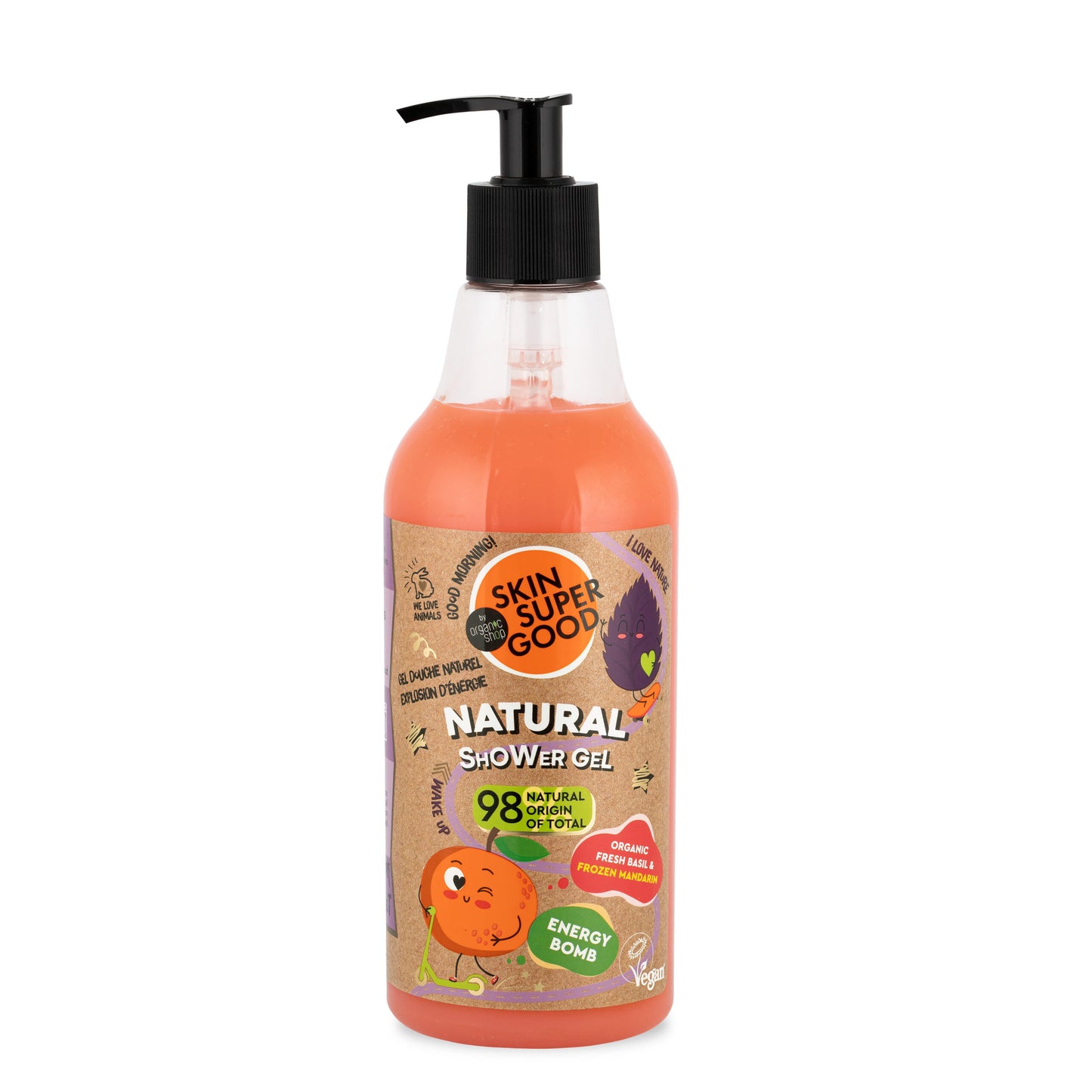 GEL DOCCIA NATURALE | ENERGY BOMB - Basilico Fresco BIO & Mandarino Congelato