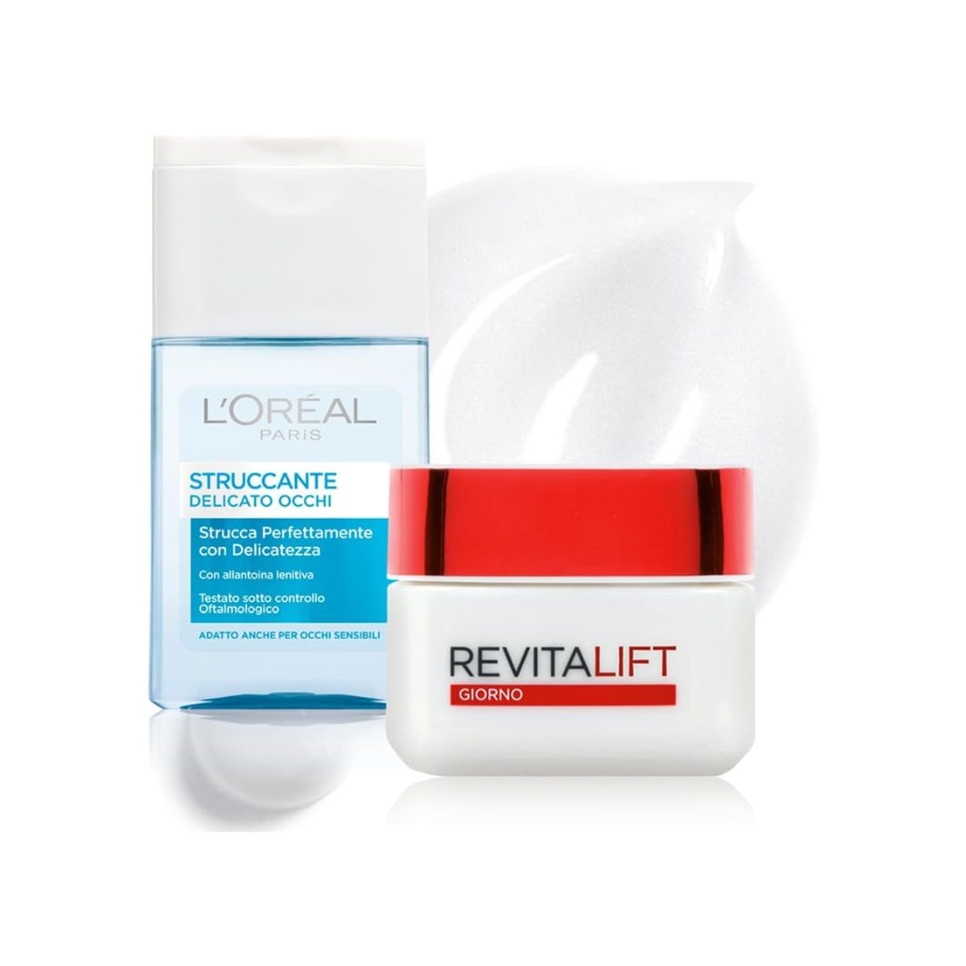 CONFEZIONE REVITALIFT CON POCHETTE- Crema giorno + struccante delicato occhi