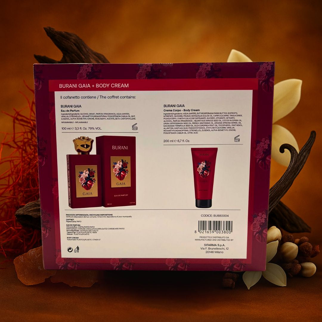 BURANI COFANETTO GAIA | Eau de Parfum 100ml + Crema Corpo 200ml