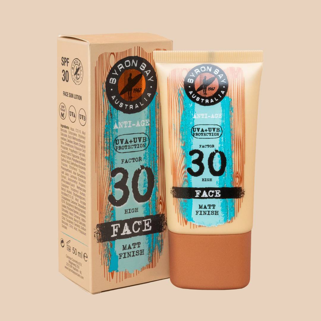BYRON BAY ANTI AGE - Lozione Solare Viso Idratante Protettiva 50ml | Aiuta a prevenire l'invecchiamento cutaneo