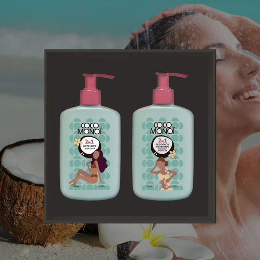 COCO MONOÏ COFANETTO BODY - 2in1 Latte Corpo 200ML + 2in1 Olio Doccia Viso&Corpo 200ML