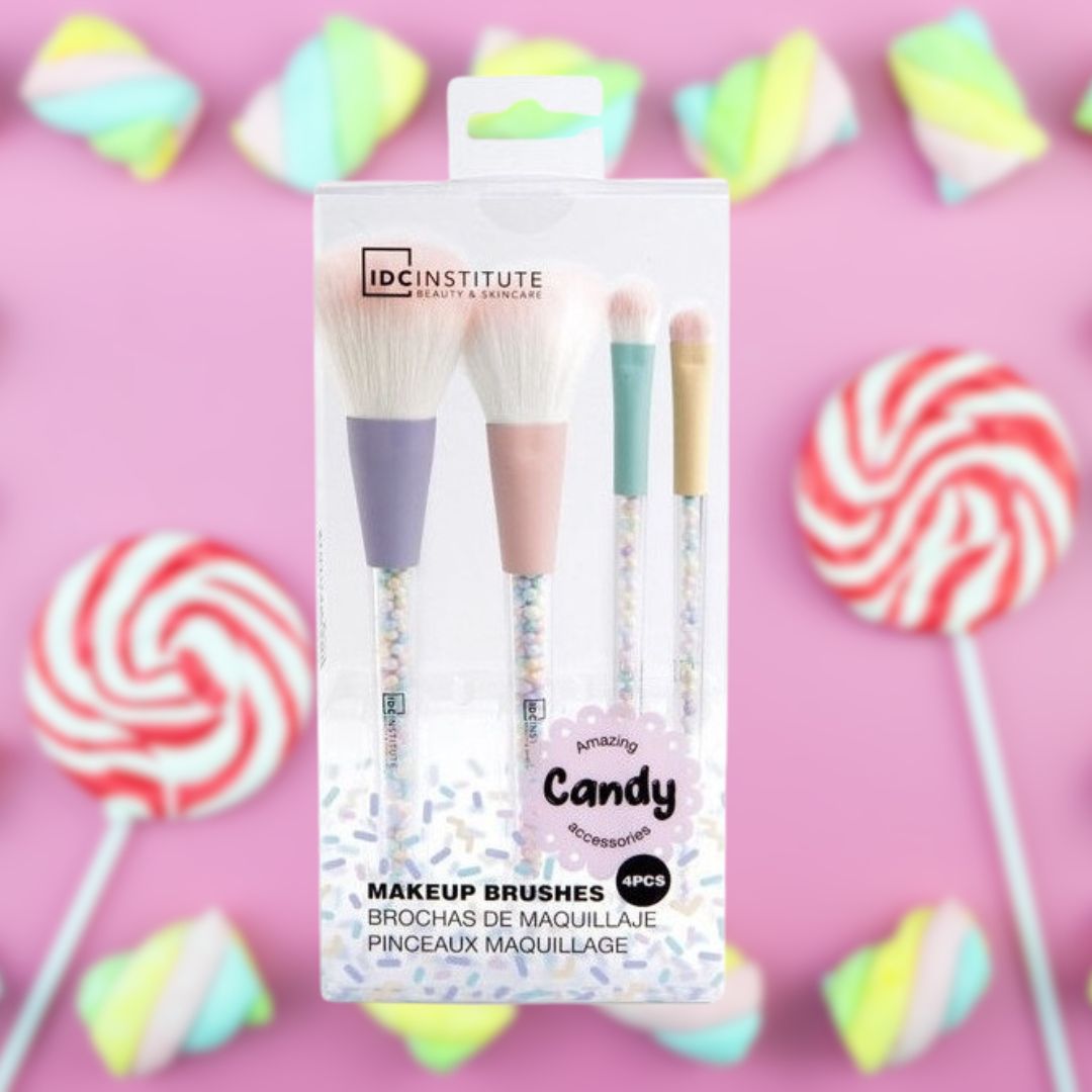 Set di pennelli per il trucco Candy - da 4 pezzi