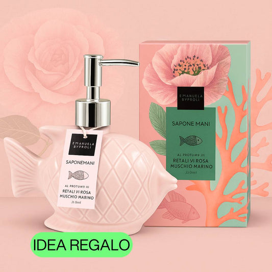SAPONE MANI in CERAMICA | Petali di Rosa e Muschio Marino 370 ml