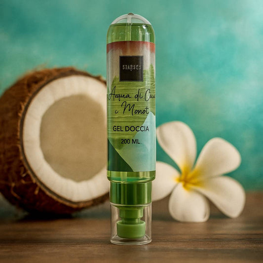 GEL DOCCIA | Acqua di Cocco e Monoi 200 ml - Deterge dolcemente e lascia la pelle morbida e profumata a lungo
