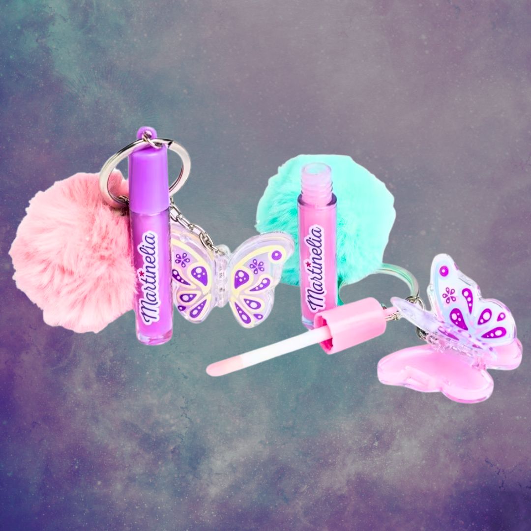 MARTINELIA BUTTERFLY LIP'S SET – Lucidalabbra & Balsamo Labbra con Portachiavi Pom Pom