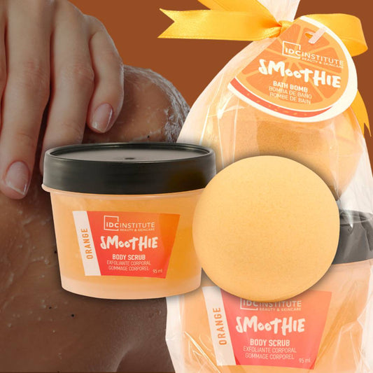 IDC - CONFEZIONE ESFOLIANTE SMOOTHIE ARANCIA - Scrub corpo e bomba da bagno