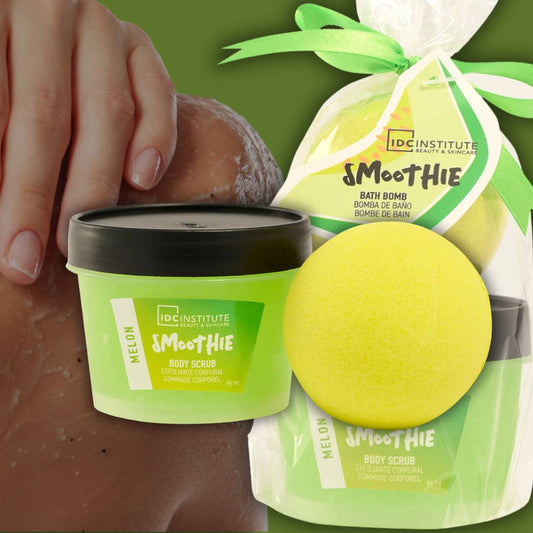IDC - CONFEZIONE ESFOLIANTE SMOOTHIE MELONE - Scrub corpo e bomba da bagno