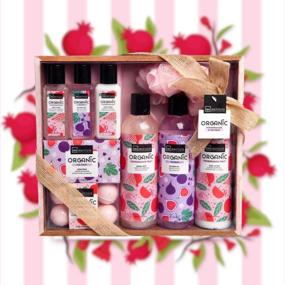 IDC ORGANIC - Set bagno completo - un delizioso profumo di melograno e fico