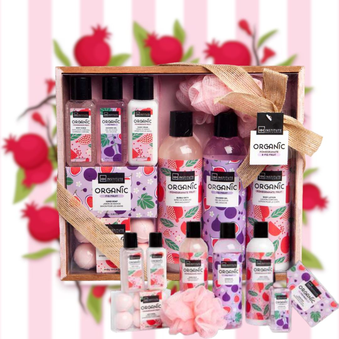 IDC ORGANIC - Set bagno completo - un delizioso profumo di melograno e fico