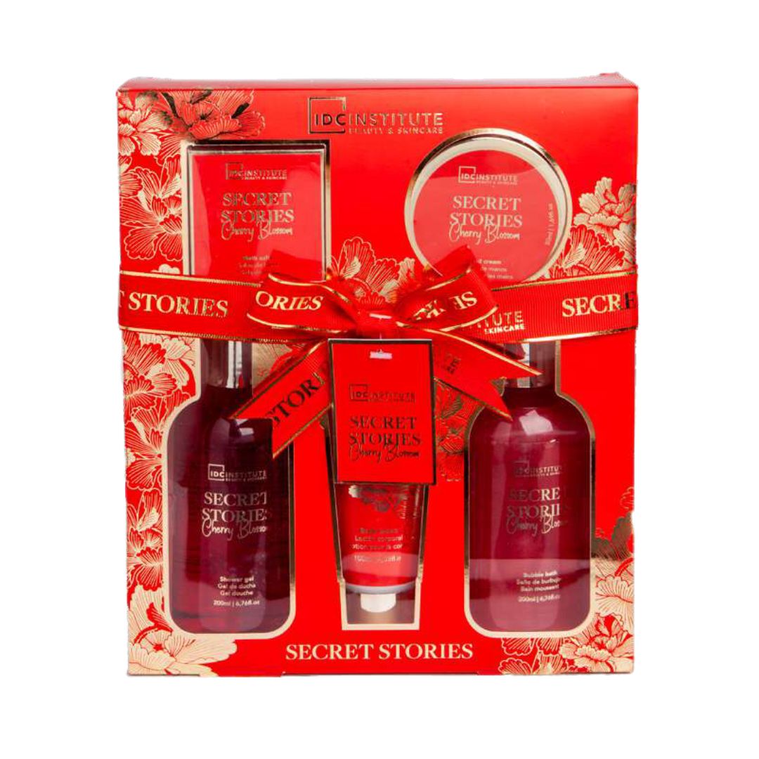 IDC - SECRET STORIES COFANETTO | Kit da bagno e scrub - fiori di ciliegio