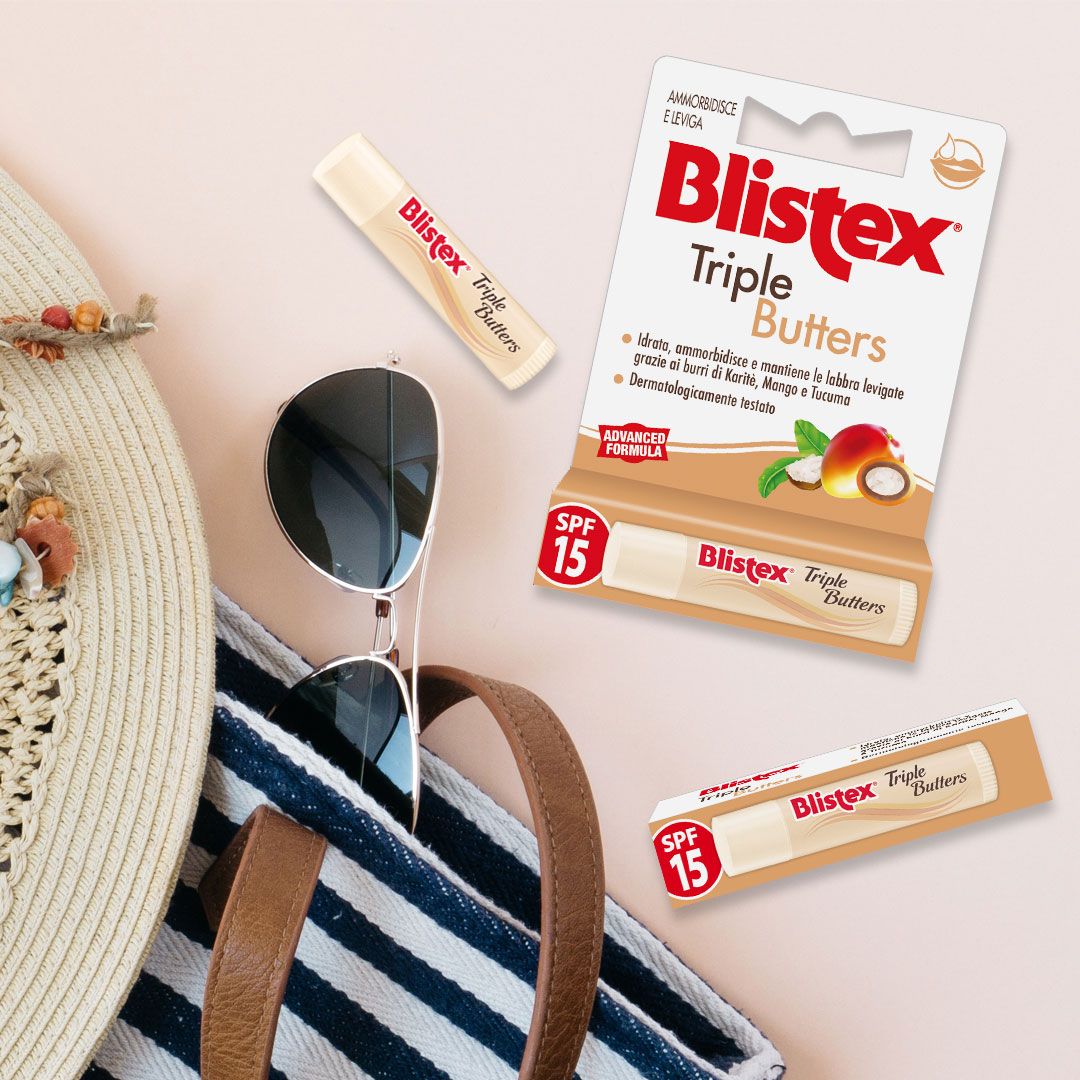 TRIPLE BUTTER | Hidration - Balsamo trattamento labbra spf 15 - Tucuma karitè e mango