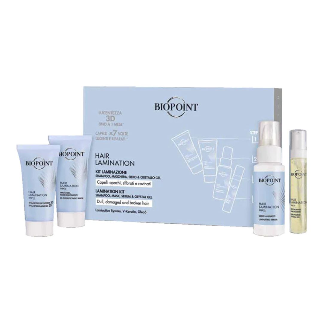 BIOPOINT HAIR LAMINATION -  KIT LAMINAZIONE 3D - Shampoo , maschera , siero e cristallo gel