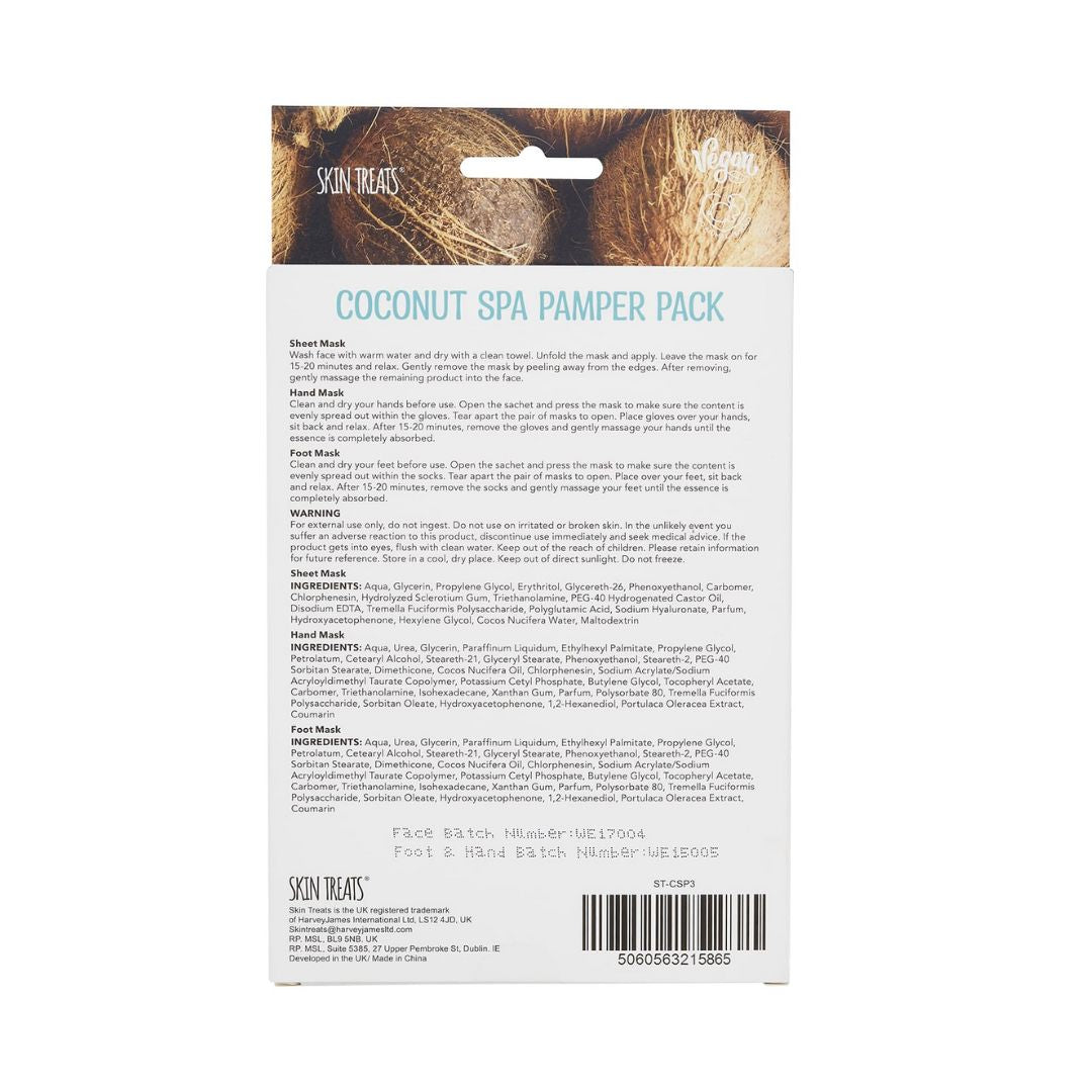COCONUT SPA - Set coccole Maschere viso mani e piedi al cocco