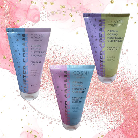 CREMA CORPO PROFUMATA GLITTERATA - Cocco, Vaniglia e Miele 150ml