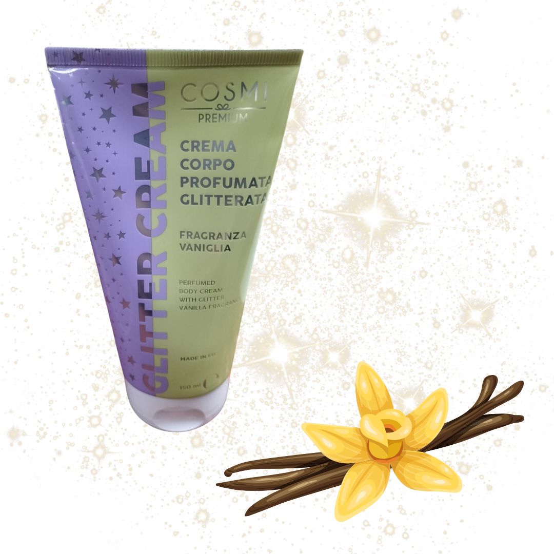 CREMA CORPO PROFUMATA GLITTERATA - Cocco, Vaniglia e Miele 150ml