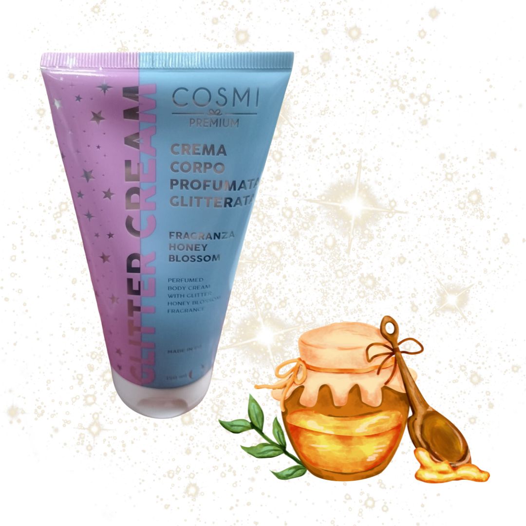 CREMA CORPO PROFUMATA GLITTERATA - Cocco, Vaniglia e Miele 150ml