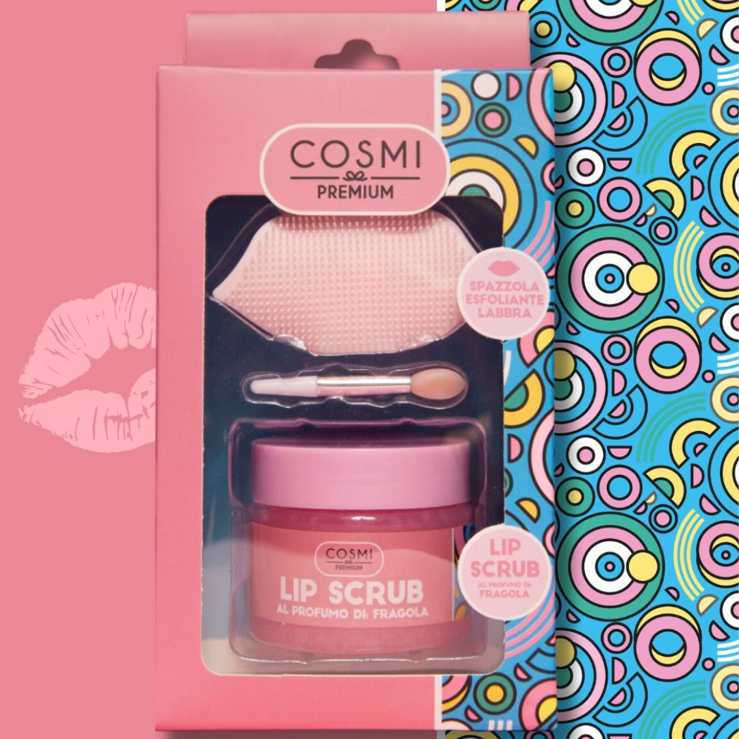 SET ESFOLIANTE LABBRA - Scrub labbra alla fragola e spazzola esfoliante