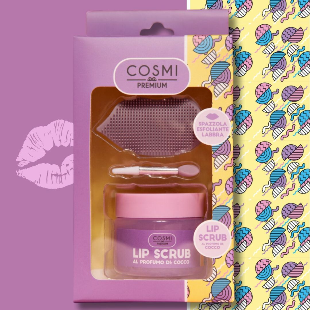 SET ESFOLIANTE LABBRA - Scrub labbra alla cocco e spazzola esfoliante
