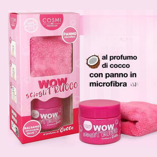 WOW SCIOGLI TRUCCO - Set Balsamo Struccante al Cocco + Panno Microfibra