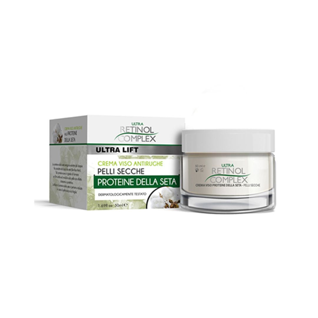 CREMA VISO ANTIRUGHE PELLE SECCHE - Con proteine della seta