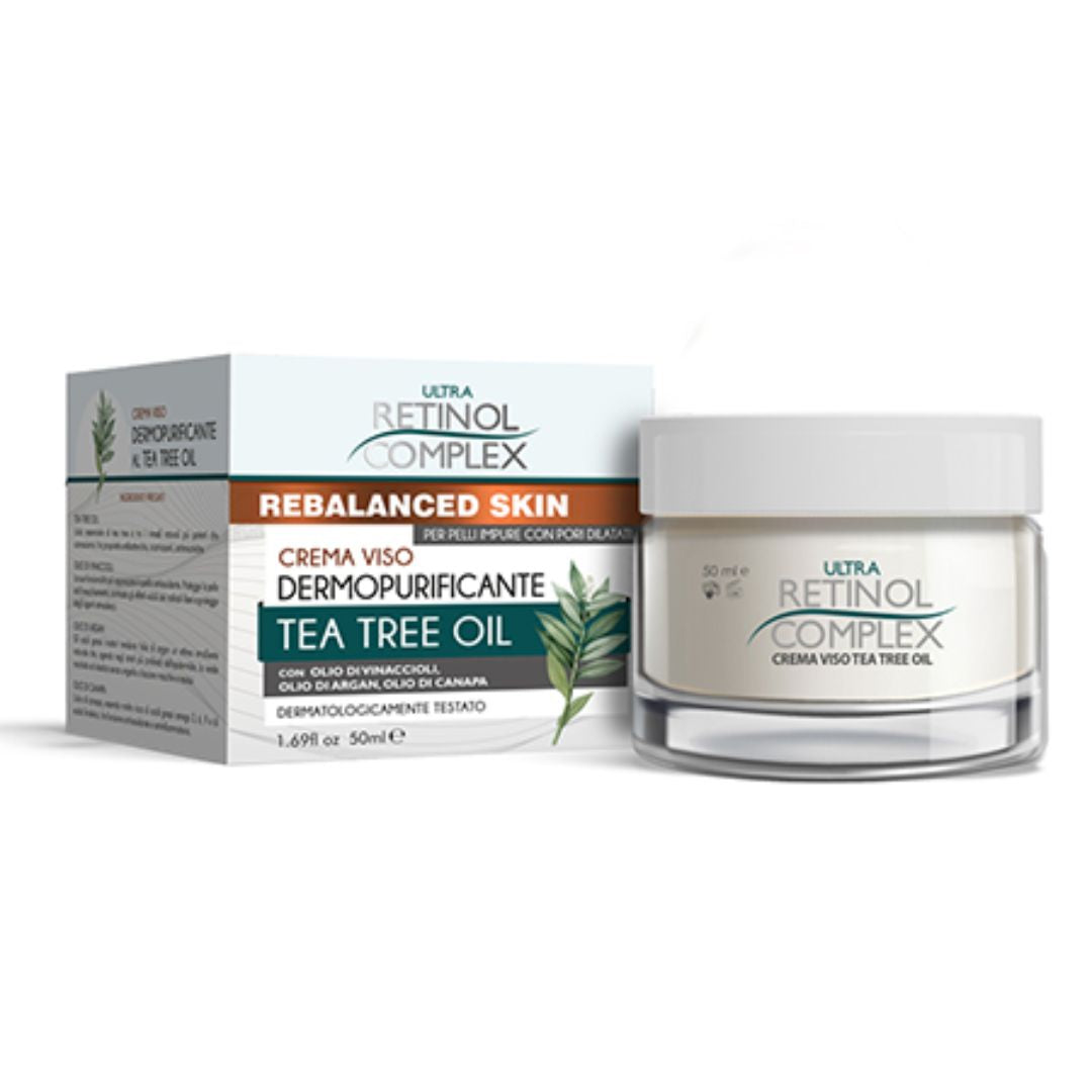 CREMA VISO TEA TREE OIL - dermopurificante per pelli impure con pori dilatati