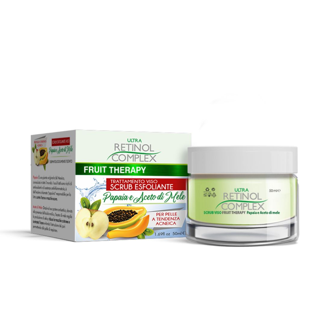 SCRUB VISO PAPAIA E ACETO DI MELE - per pelli a tendenza acneica 50ml