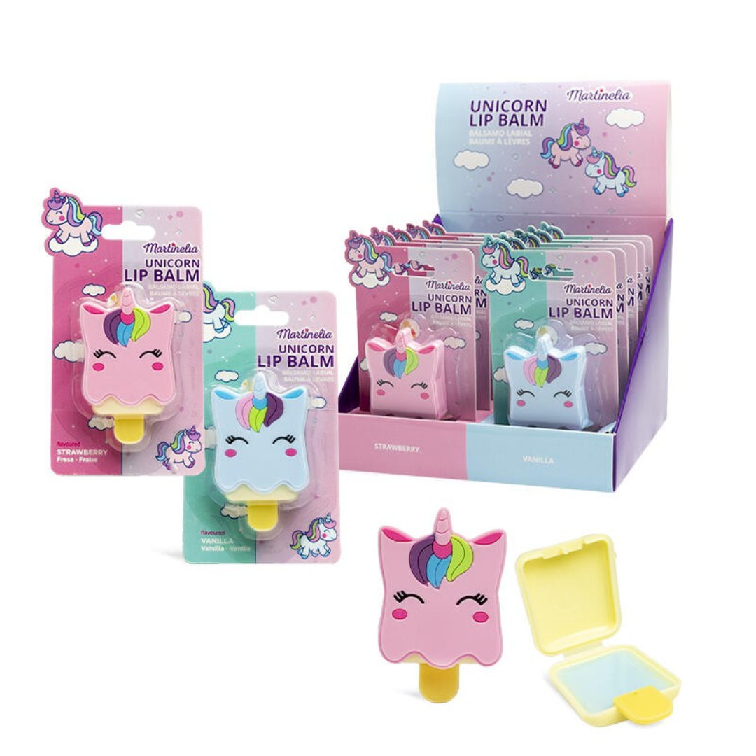 MARTINELIA- Balsamo per labbra unicorno su un portachiavi-