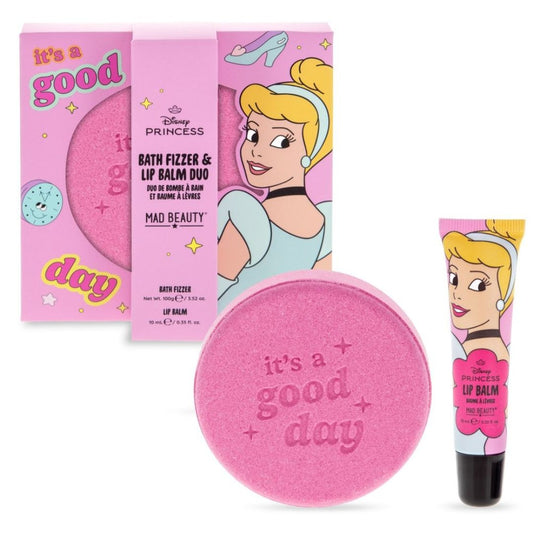 Disney Princess Express Yourself-Set balsamo per labbra e frizzante da bagno-CENERENTOLA