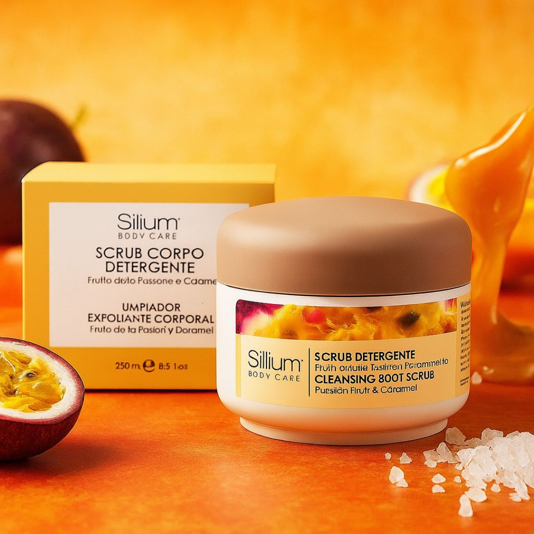 SILIUM Body Care | FRUTTO DELLA PASSIONE & CARAMELLO – Scrub Corpo Detergente 250 ml