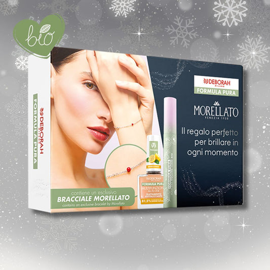 DEBORAH MILANO KIT MORELLATO FORMULA PURA 01 | Mascara Volume&Care Bio + Smalto Multifunzionale + Bracciale Morellato