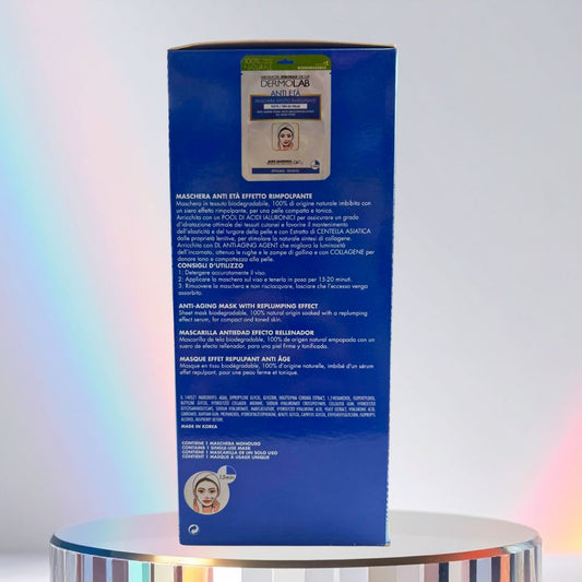 DERMOLAB BEAUTY BOX ANTI ETÀ | Crema Viso Rimpolpante + Maschera Effetto Rimpolpante + Beauty Case in Regalo