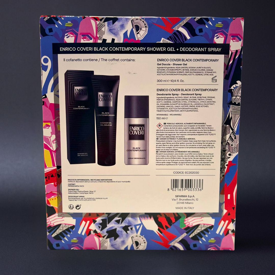ENRICO COVERI COFANETTO Contemporary Black | Shower Gel 300ml + Deodorant Spray 150ml