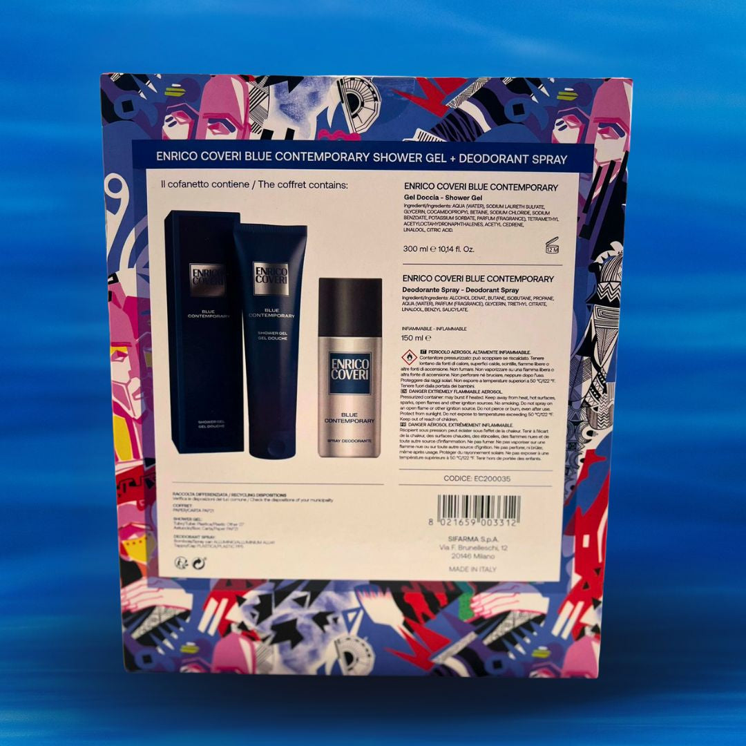 ENRICO COVERI COFANETTO Contemporary Blue | Shower Gel 300ml + Deodorant Spray 150ml