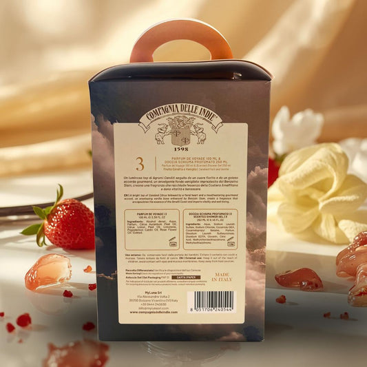 COMPAGNIA DELLE INDIE - Cofanetto 3 Frutta Candita & Vaniglia | Parfum de Voyage 100ml + Doccia Schiuma 250ml