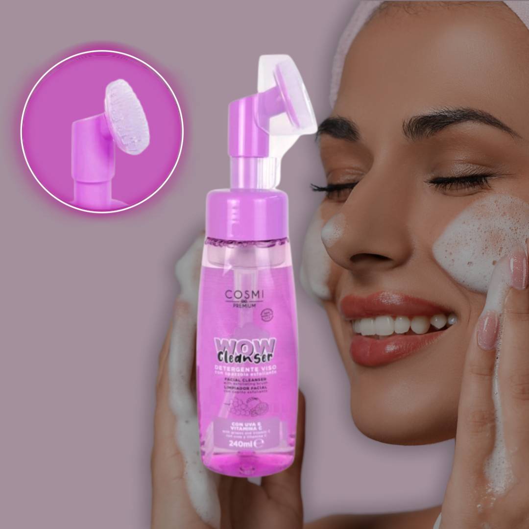 WOW CLEANSER | Detergente Viso + Spazzola Esfoliante - Uva & Vitamina C