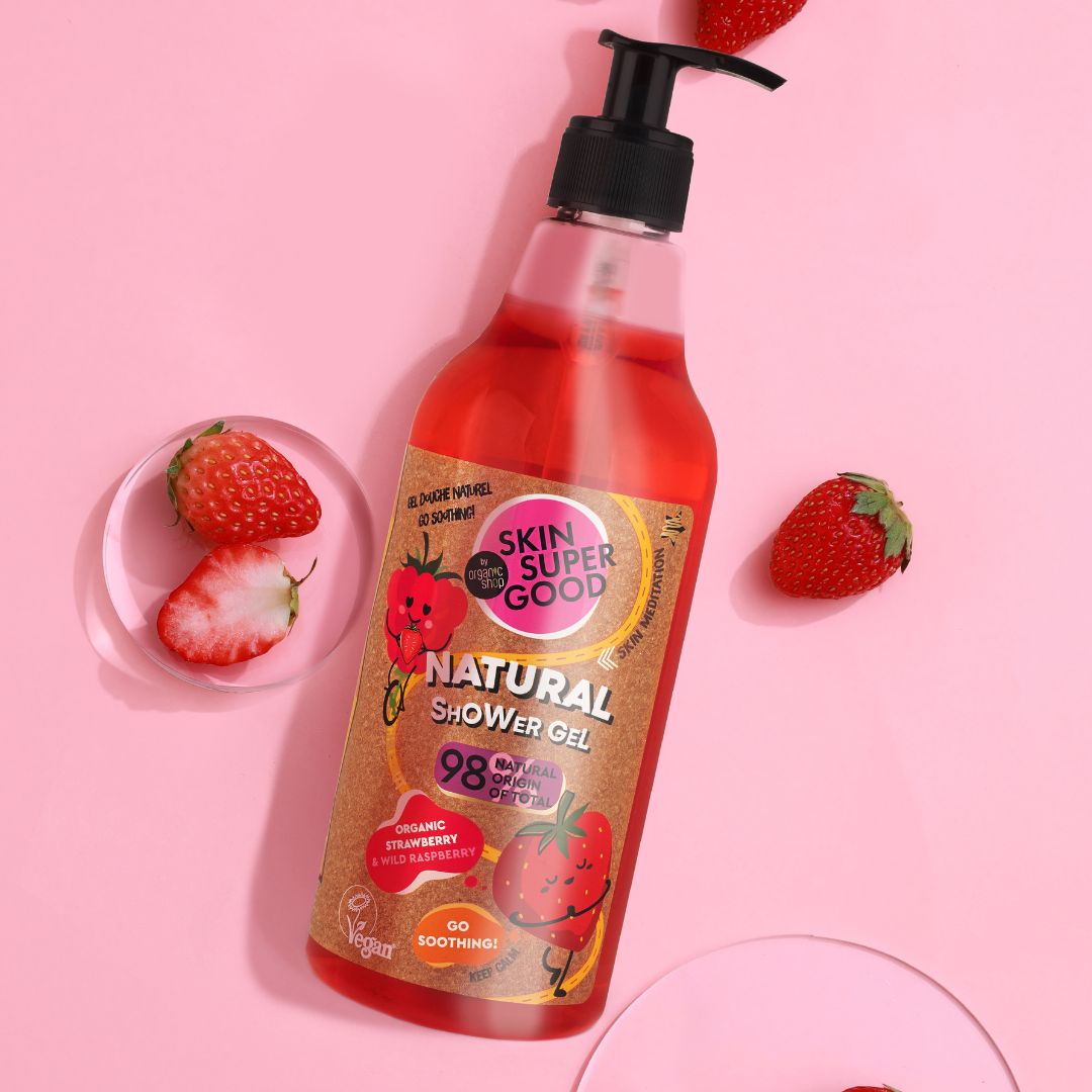 GEL DOCCIA NATURALE | GO SOOTHING! - Fragola & Lampone Selvatico BIO