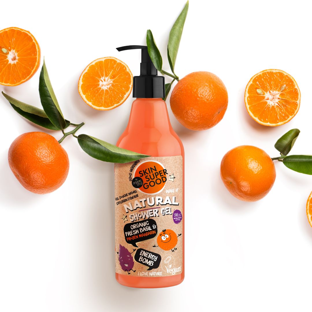 GEL DOCCIA NATURALE | ENERGY BOMB - Basilico Fresco BIO & Mandarino Congelato