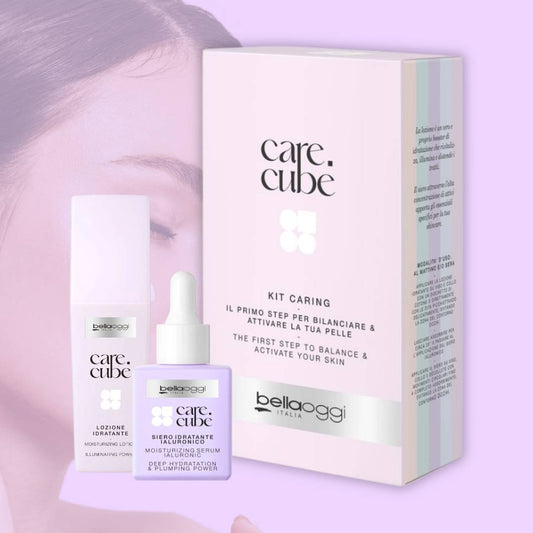Care.Cube | KIT CARING: Siero Viso Idratante Ialuronico & Lozione Idratante - Bilancia e Attiva la pelle