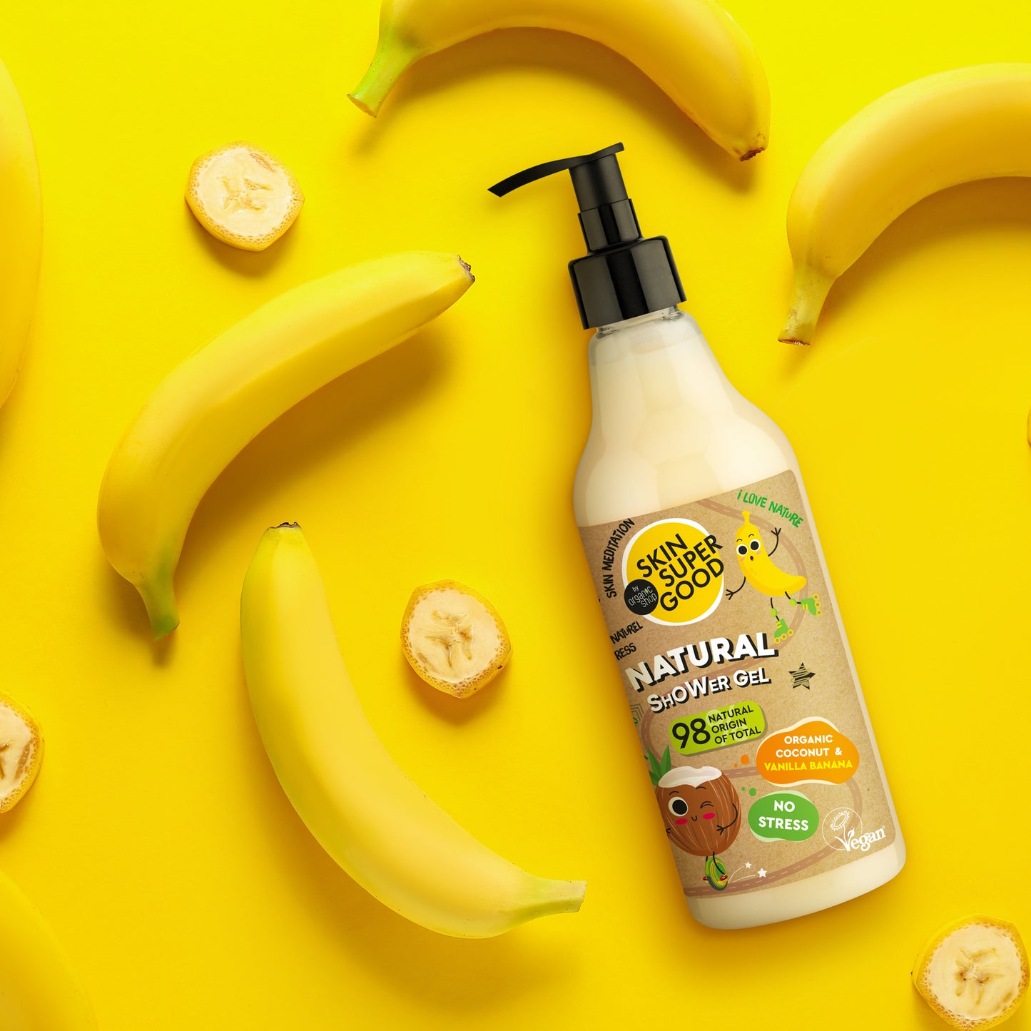 GEL DOCCIA NATURALE | NO STRESS - Cocco & Banana Vaniglia BIO