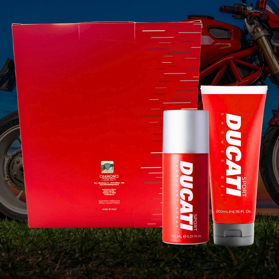 DUCATI SPORT Cofanetto Uomo | Doccia Gel 200ml + Deodorante Spray 150ml