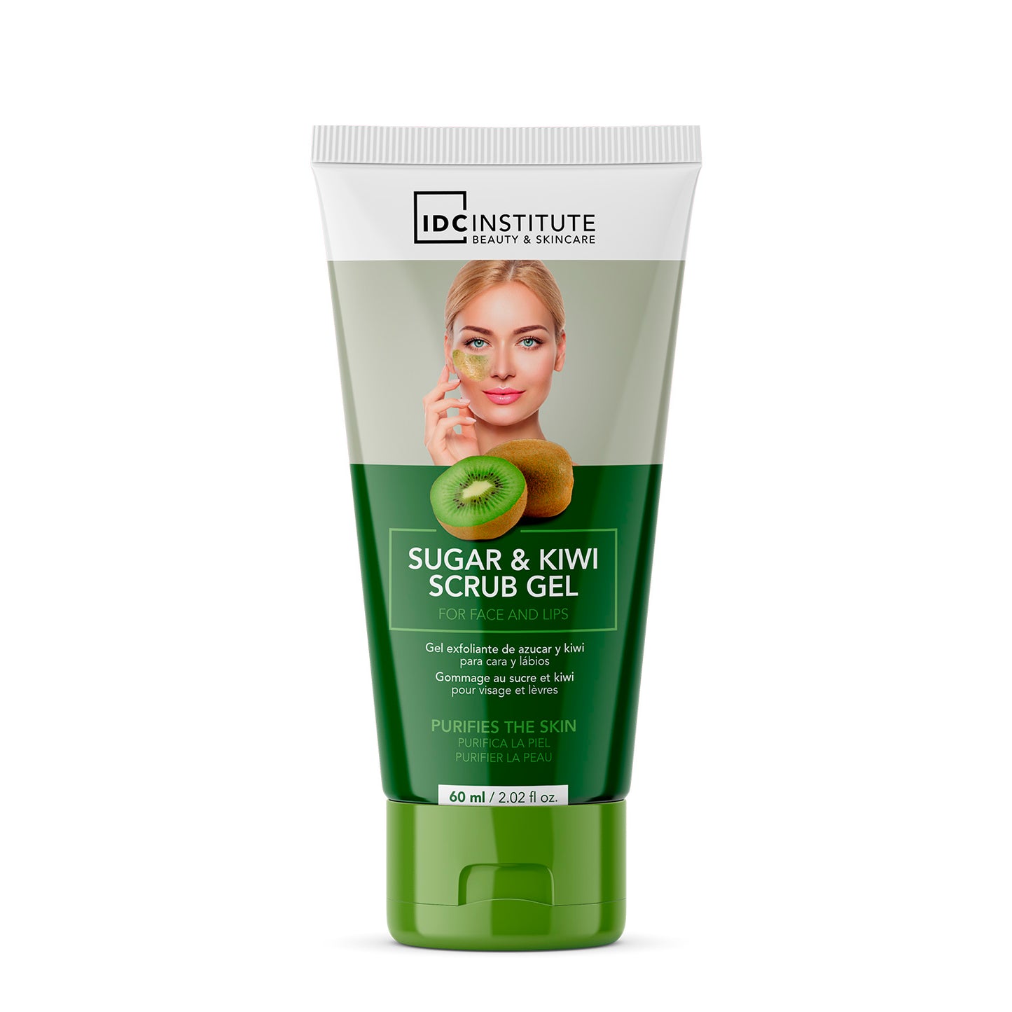 IDC - SCRUB VISO E LABBRA ALLO ZUCCHERO E KIWI - Elimina le cellule morte, rimpolpa le labbra, lascia la pelle morbida e liscia
