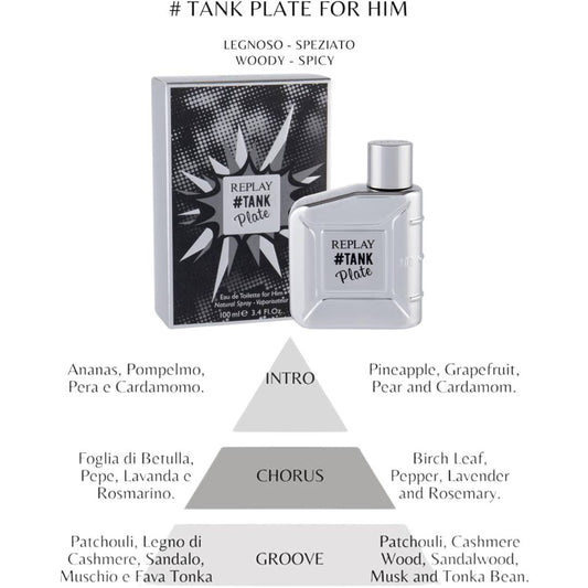 REPLAY #TANK PLATE - Eau de Toilette Uomo 100ML