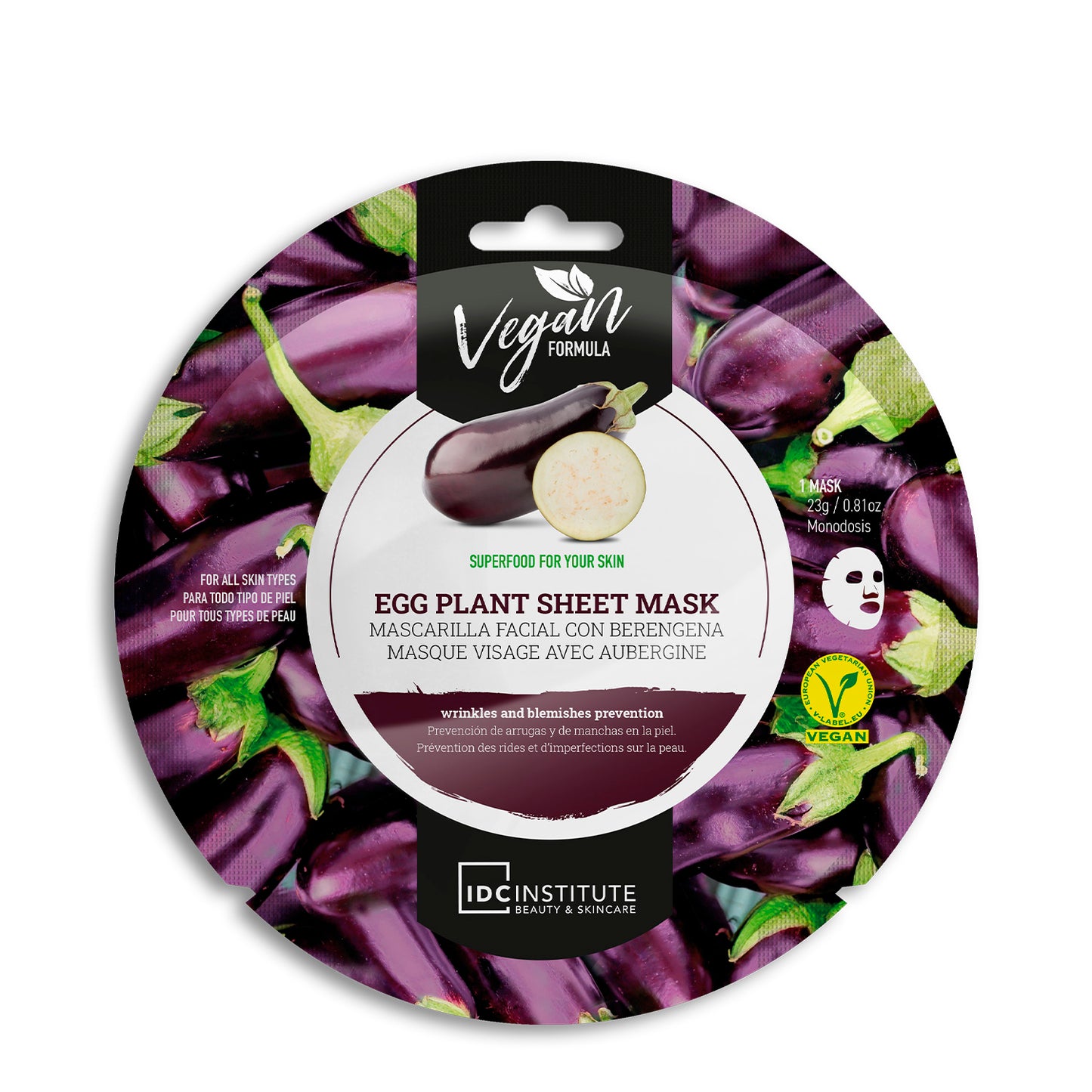 IDC - MASCHERA VISO VEGANA ALLA MELANZANA - Per prevenire rughe e macchie