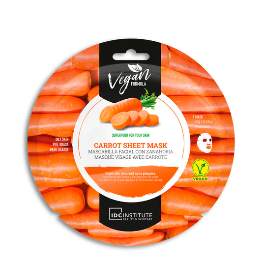 IDC - MASCHERA VISO VEGANA ALLA CAROTA - Combatte la pelle grassa e i brufoli dell'acne