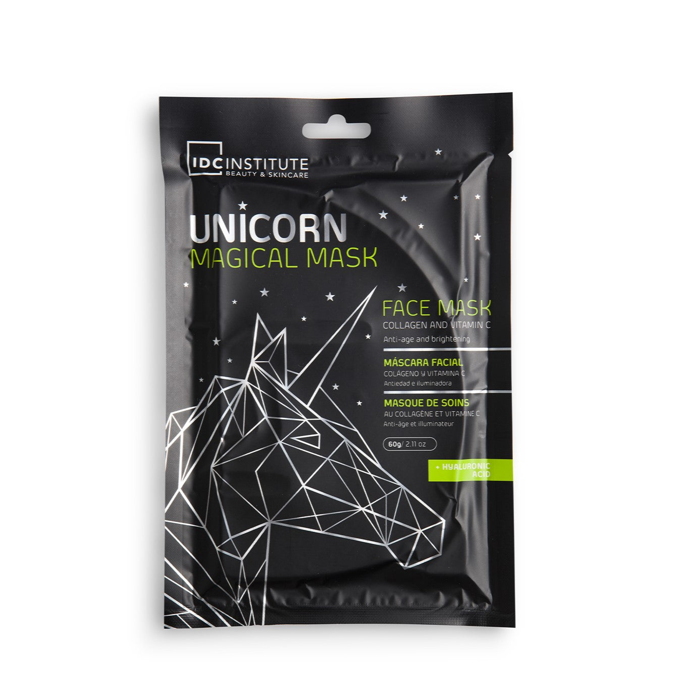 IDC - UNICORN MAGICAL MASK - Maschera viso trattamento anti-età completo | con acido ialuronico, collagene e vitamina C