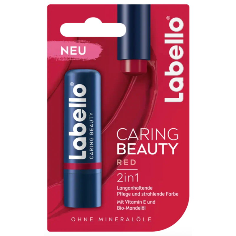 CARING BEAUTY - Balsamo labbra Red 2 in 1