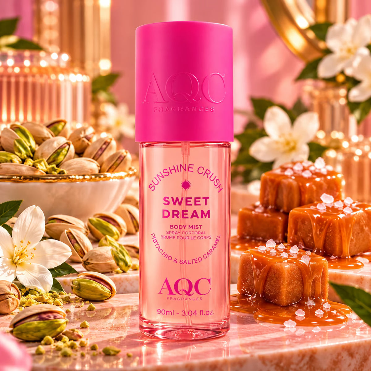 AQC SUNSHINE CRUSH SWEET DREAM BODY MIST - Spray Corpo Profumato al Pistacchio e Caramello Salato 90/250ml