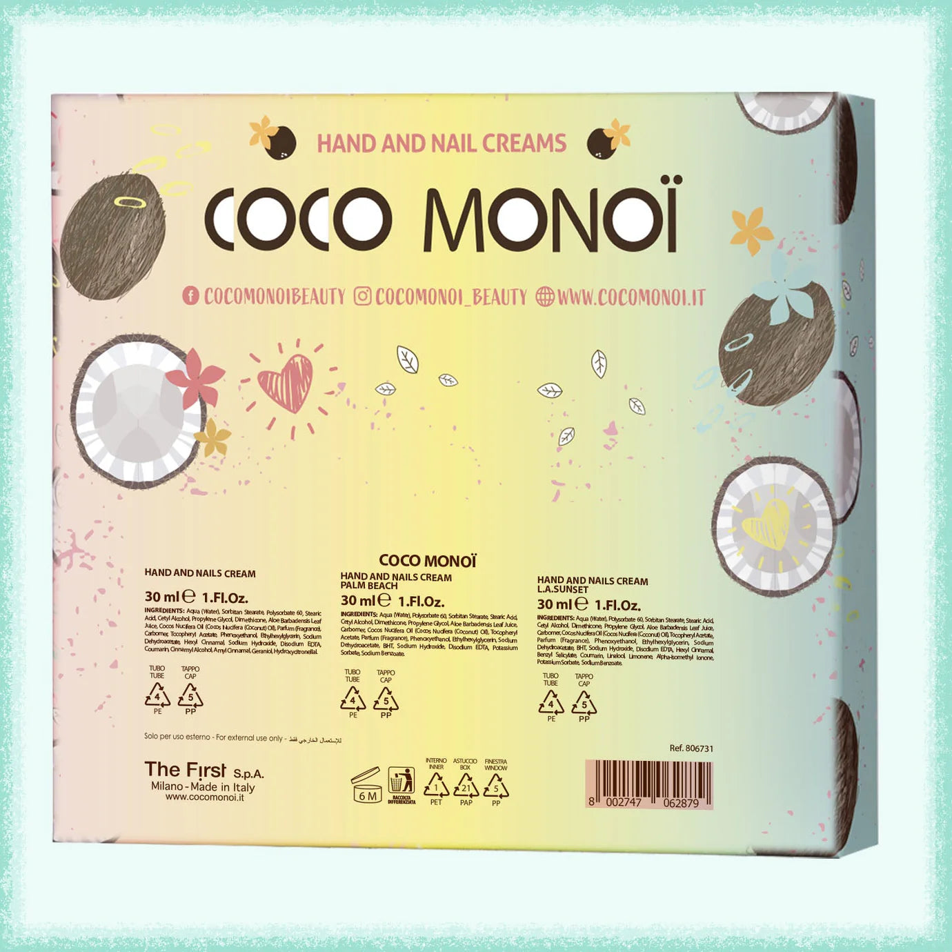 COCO MONOÏ KIT - Creme Mani e Unghie 3 Fragranze
