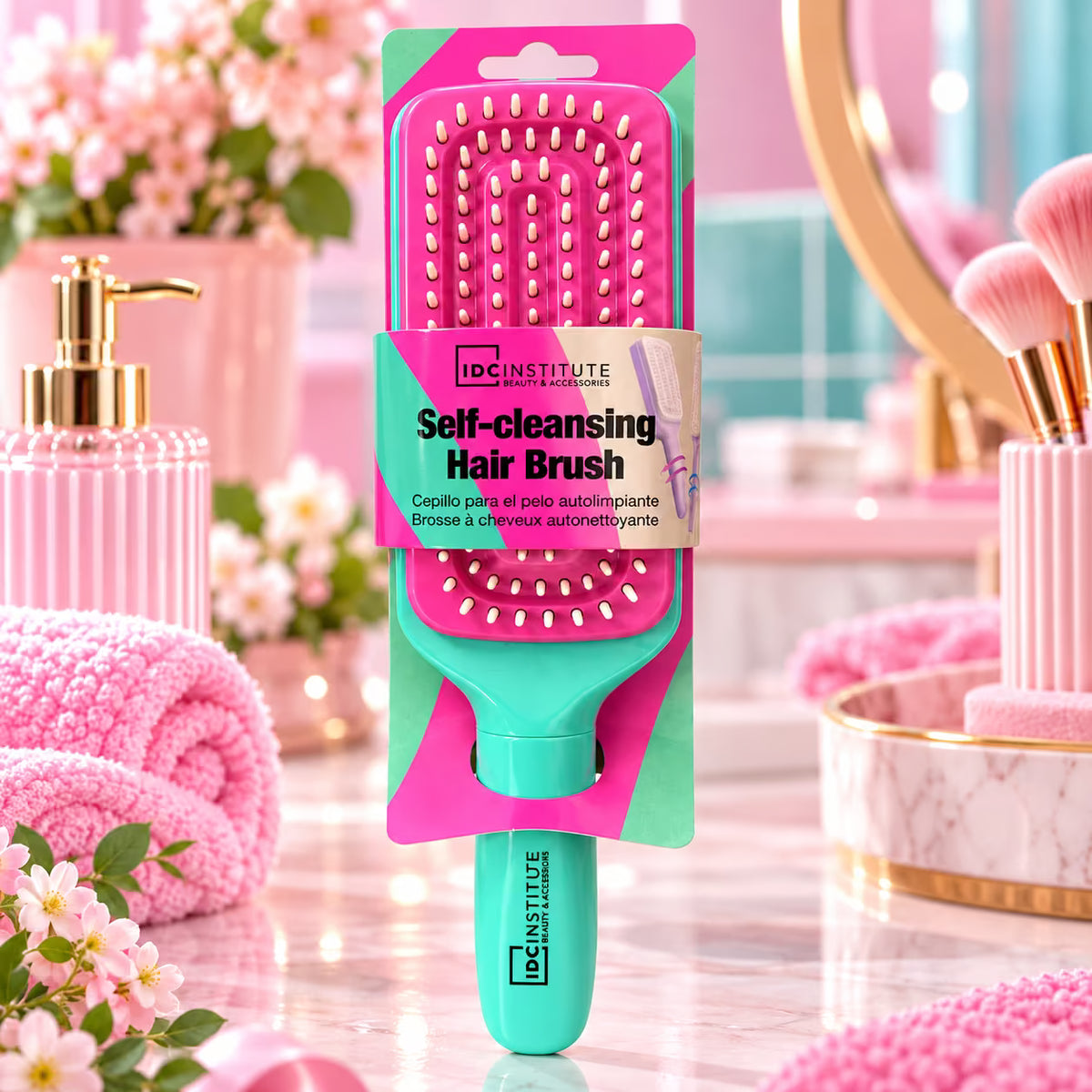 IDC INSTITUTE SELF CLEANSING HAIR BRUSH - Spazzola Autopulente per Capelli Easy Clean